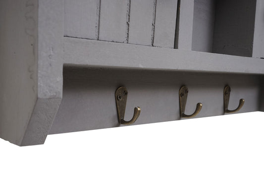 Cosmo Casa - Opbergkast - Toetsenbordkast met Deuren - Massief Hout - Grijs