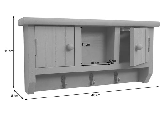 Cosmo Casa - Opbergkast - Toetsenbordkast met Deuren - Massief Hout - Grijs