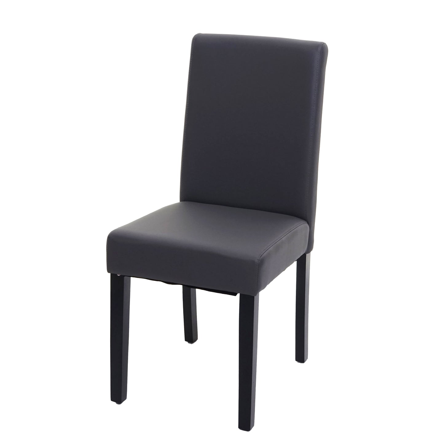 Cosmo Casa Littau eetkamerstoel, keukenstoel, imitatieleer ~ matgrijs, donkere poten