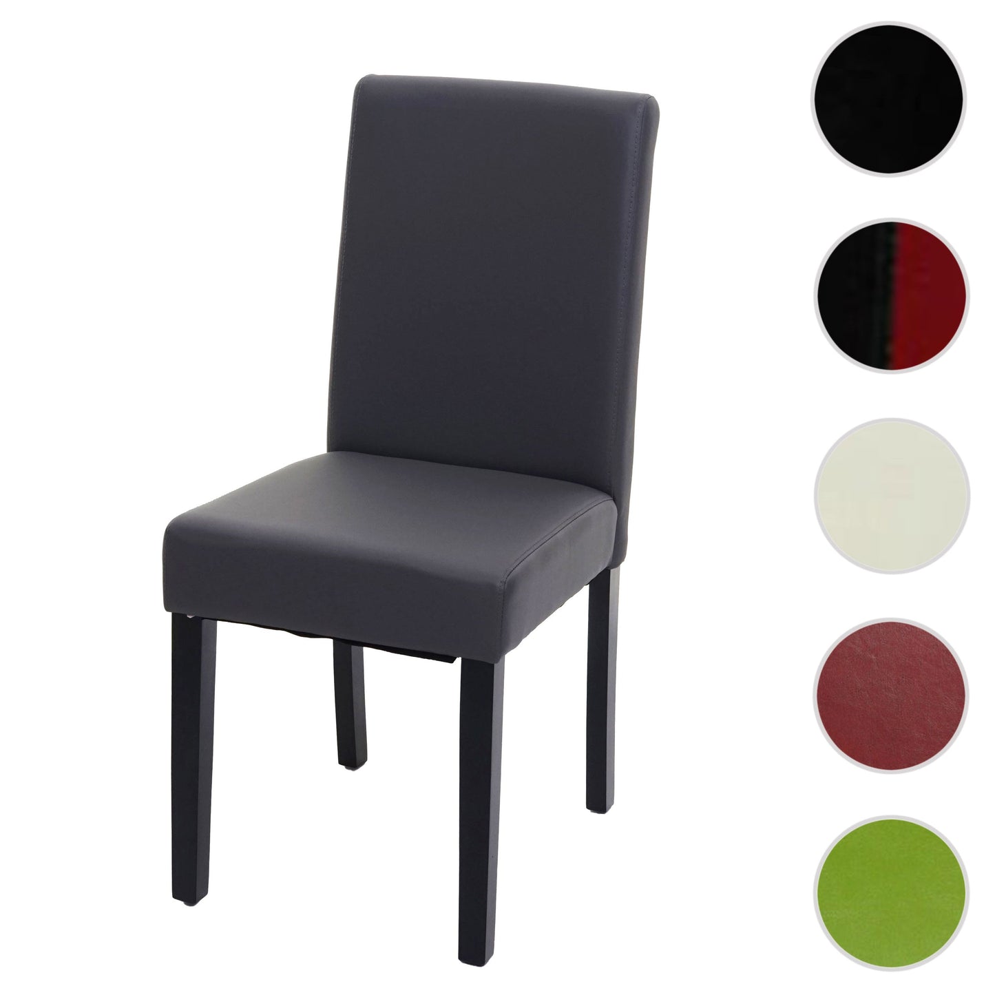 Cosmo Casa Littau eetkamerstoel, keukenstoel, imitatieleer ~ matgrijs, donkere poten