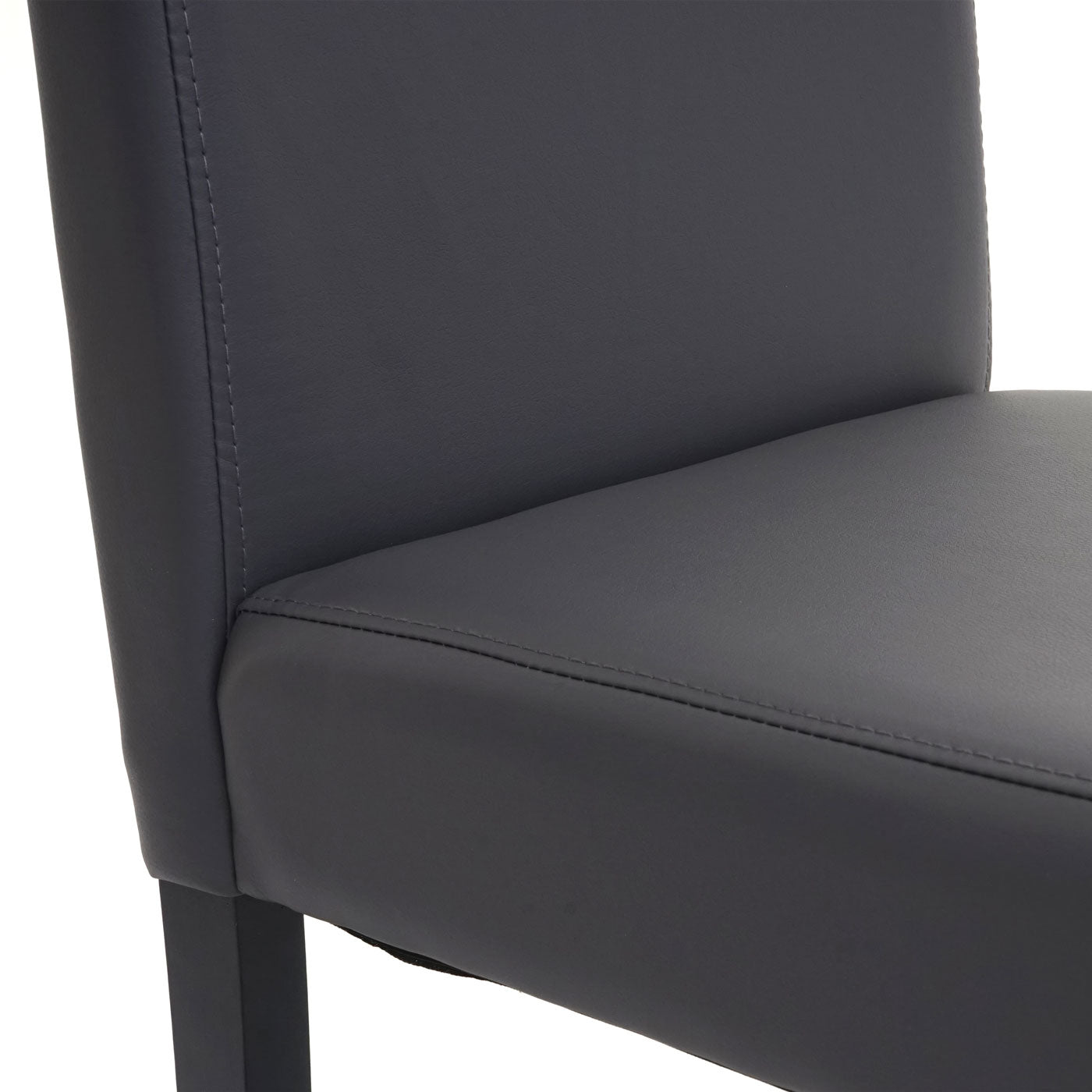 Cosmo Casa Set van 2 eetkamerstoelen, keukenstoelen, Littau ~ kunstleer, matgrijs, donkere poten