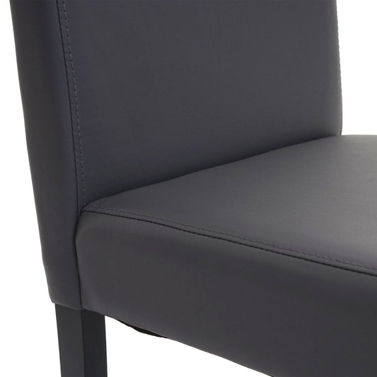 Cosmo Casa Set van 2 eetkamerstoelen, keukenstoelen, Littau ~ kunstleer, matgrijs, donkere poten