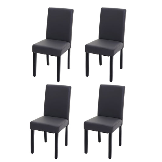 Cosmo Casa Set van 4 eetkamerstoelen, keukenstoelen, Littau MVG-gecertificeerd ~ Kunstleer, matgrijs, donkere poten