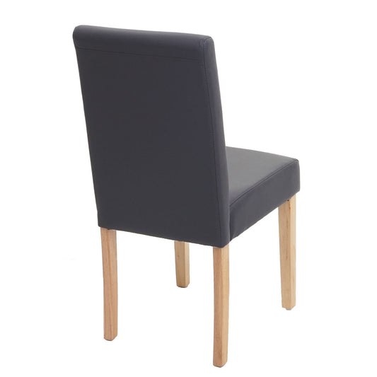 Cosmo Casa Set van 4 eetkamerstoelen, keukenstoelen, Littau MVG-gecertificeerd ~ Kunstleer, matgrijs, lichte poten