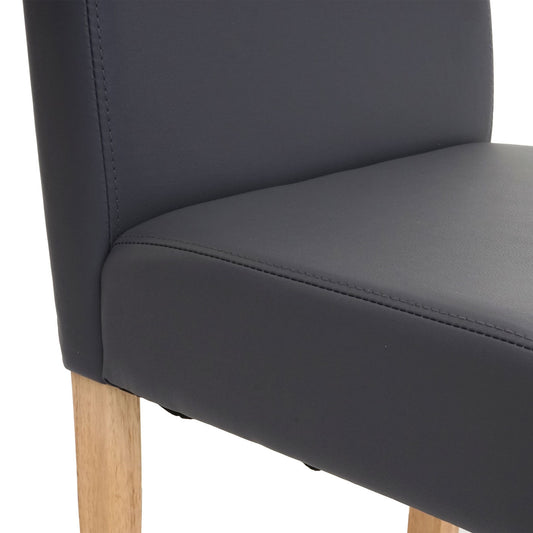 Cosmo Casa Set van 4 eetkamerstoelen, keukenstoelen, Littau MVG-gecertificeerd ~ Kunstleer, matgrijs, lichte poten