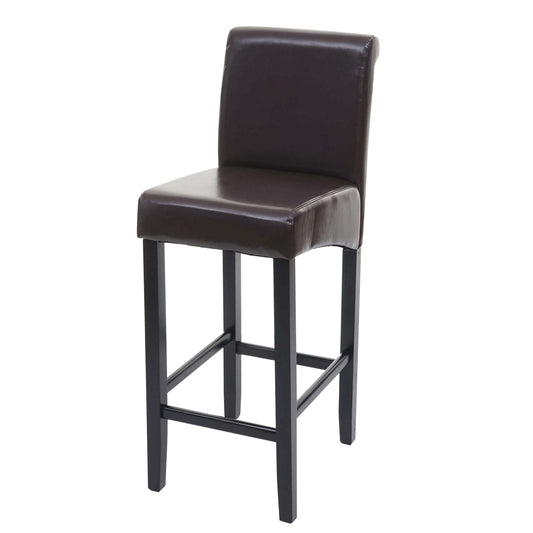 Cosmo Casa - Barkruk - Houten Barkruk - Leer - Bruin