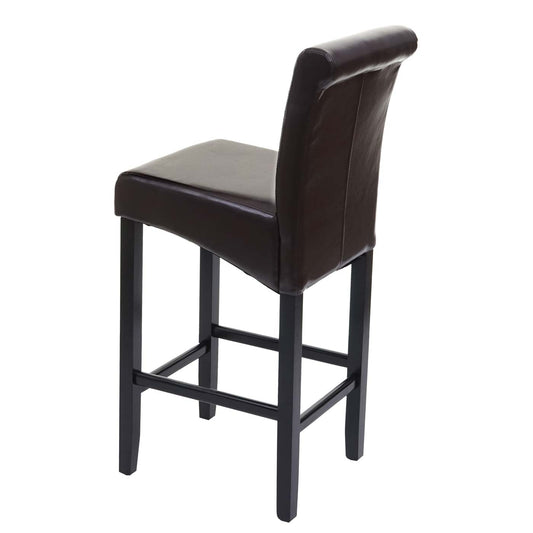 Cosmo Casa - Barkruk - Houten Barkruk - Leer - Bruin