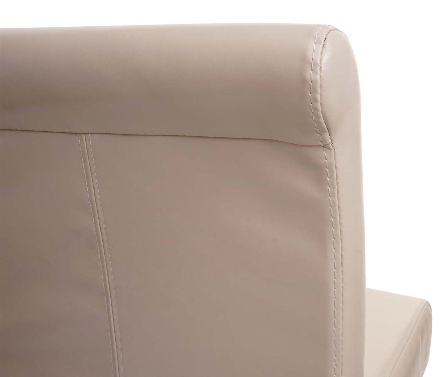 Cosmo Casa - Barkruk - Houten kruk - Kunstleer - Crème - Lichte poten