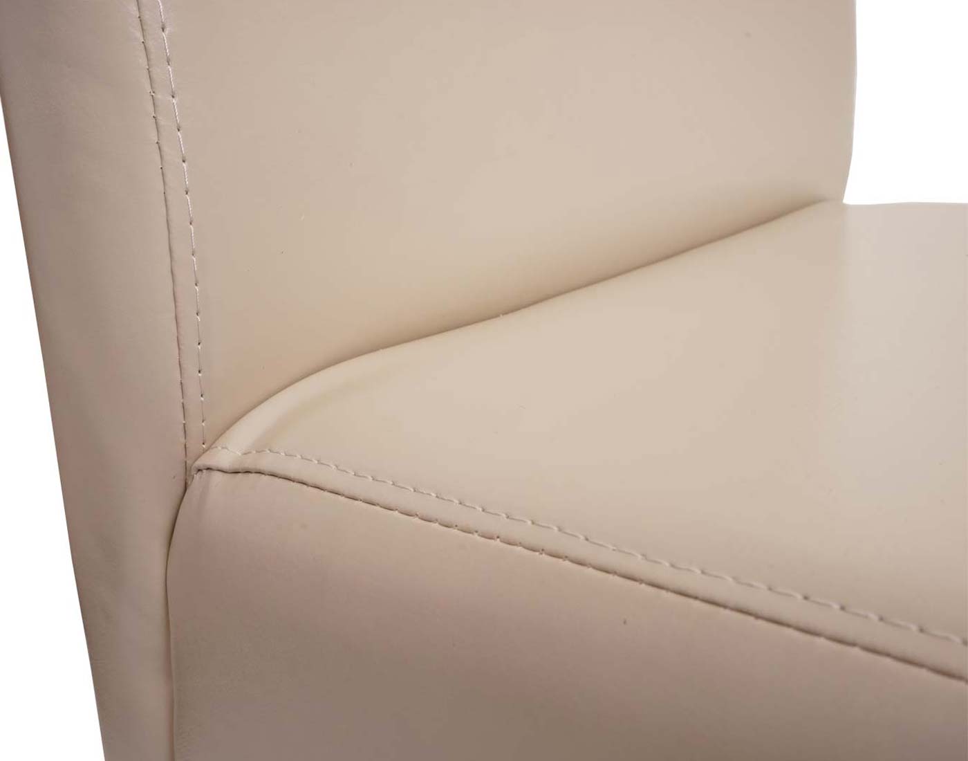 Cosmo Casa - Barkruk - Houten kruk - Kunstleer - Crème - Donkere poten