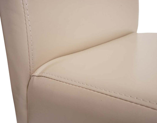 Cosmo Casa - Barkruk - Houten kruk - Kunstleer - Crème - Donkere poten