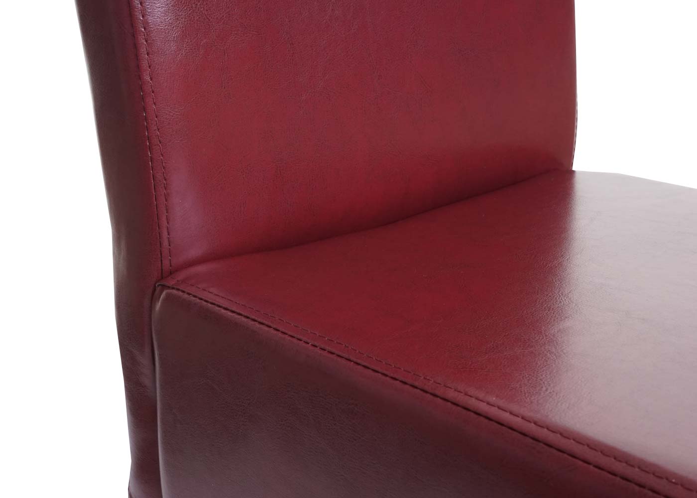 Cosmo Casa - Barkruk - Retro - Hout & Kunstleer - Roodbruin