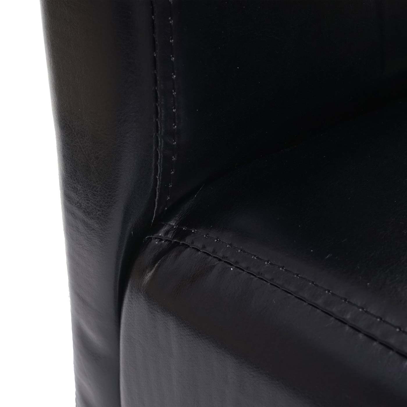 Cosmo Casa - Barkruk - Houten Barkruk - Leer - Zwart - Donkere Poten