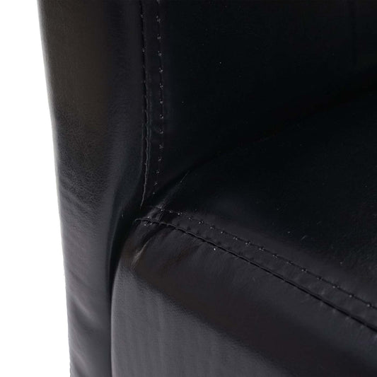 Cosmo Casa - Barkruk - Houten Barkruk - Leer - Zwart - Donkere Poten