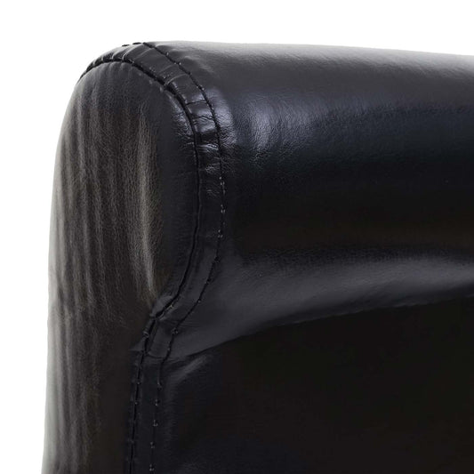 Cosmo Casa - Barkruk - Houten Barkruk - Leer - Zwart - Donkere Poten