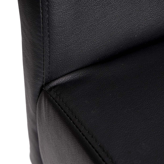 Cosmo Casa - Barkruk - Houten Barkruk - Imitatieleer - Zwart Mat - Donkere Poten