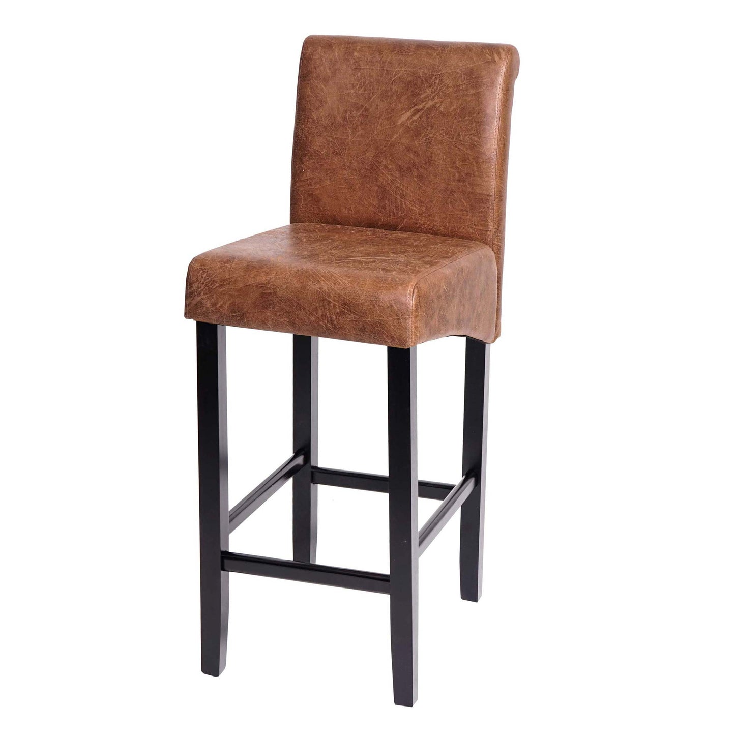 Cosmo Casa - Barkruk tegenkruk - Houten kruk - Stof textiel - Imitatie suède - Donkere poten