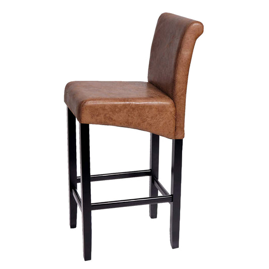 Cosmo Casa - Barkruk tegenkruk - Houten kruk - Stof textiel - Imitatie suède - Donkere poten