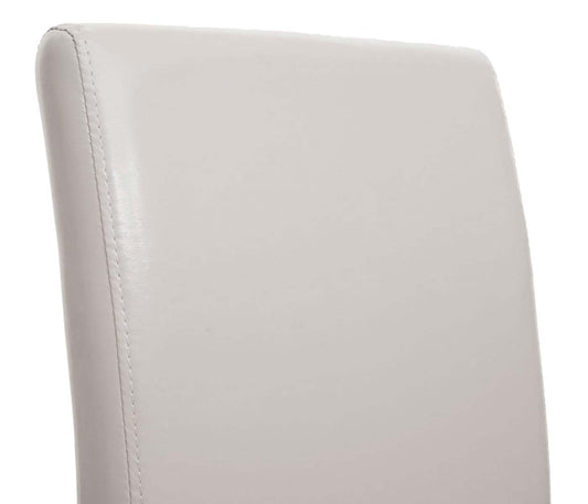 Cosmo Casa - Eetkamerstoel - Keukenstoel Latina - Leer - Crème - Donkere Poten