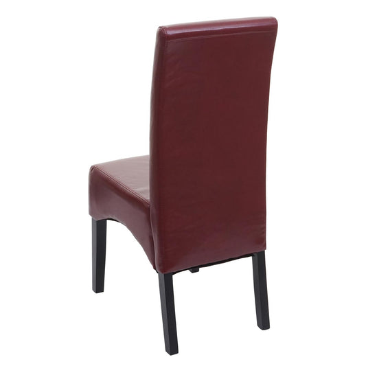 Cosmo Casa - Eetkamerstoel - Keukenstoel Latina - Leer - Rood - Donkere Poten