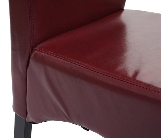 Cosmo Casa - Eetkamerstoel - Keukenstoel Latina - Leer - Rood - Donkere Poten