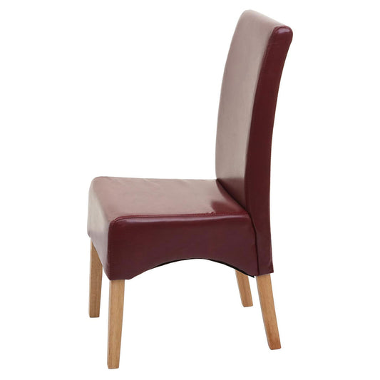 Cosmo Casa - Eetkamerstoel Latina - Keukenstoel - Leer - Rood - Lichte poten