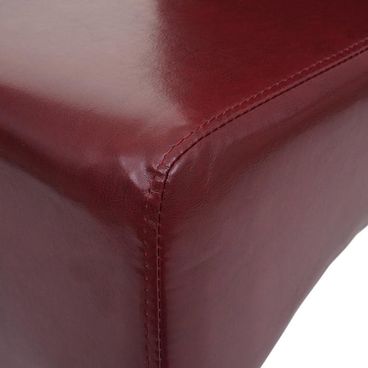 Cosmo Casa - Eetkamerstoel Latina - Keukenstoel - Leer - Rood - Lichte poten