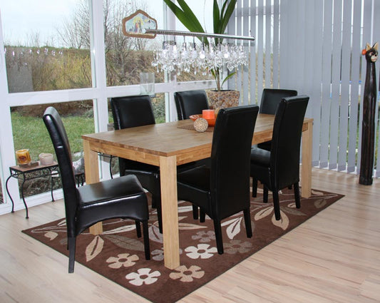 Cosmo Casa - Eetkamerstoel - Keukenstoel Latina - Leer - Zwart - Donkere Poten