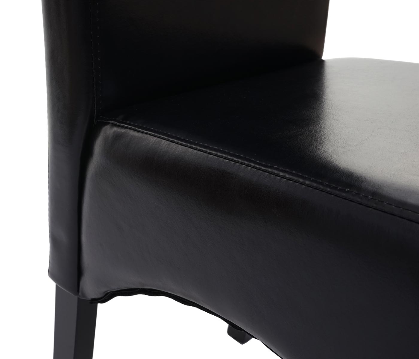 Cosmo Casa - Eetkamerstoel - Keukenstoel Latina - Leer - Zwart - Donkere Poten