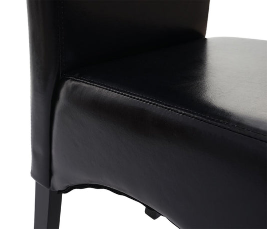 Cosmo Casa - Eetkamerstoel - Keukenstoel Latina - Leer - Zwart - Donkere Poten