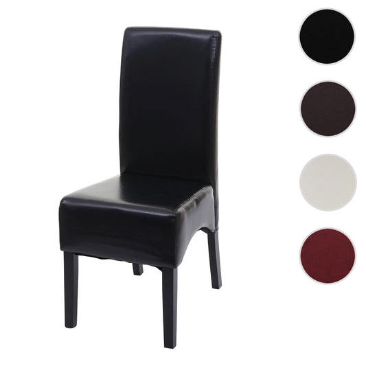 Cosmo Casa - Eetkamerstoel - Keukenstoel Latina - Leer - Zwart - Donkere Poten