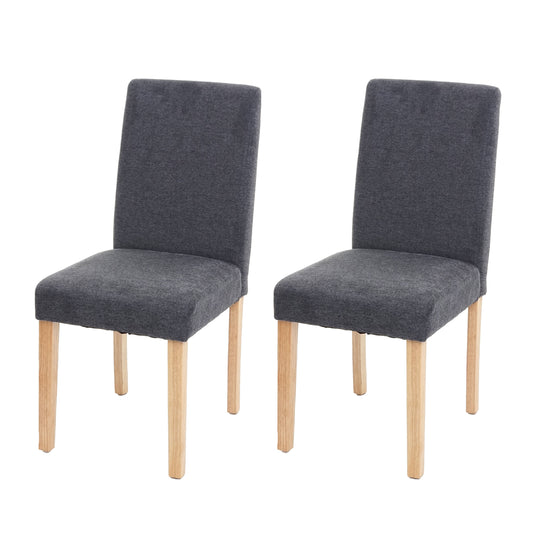 Cosmo Casa Set van 2 eetkamerstoelen, keukenstoelen, Littau ~ textiel, antracietgrijs, lichte poten