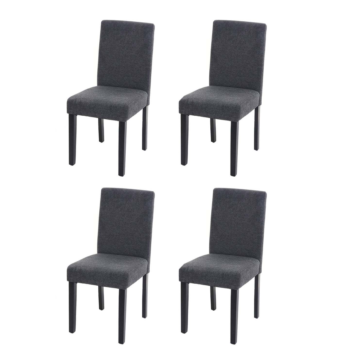 Cosmo Casa Set van 4 eetkamerstoelen, keukenstoelen, Littau ~ textiel, antracietgrijs, donkere poten