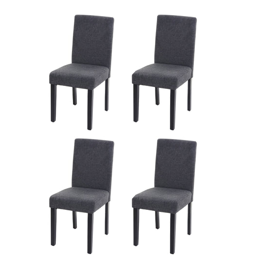 Cosmo Casa Set van 4 eetkamerstoelen, keukenstoelen, Littau ~ textiel, antracietgrijs, donkere poten