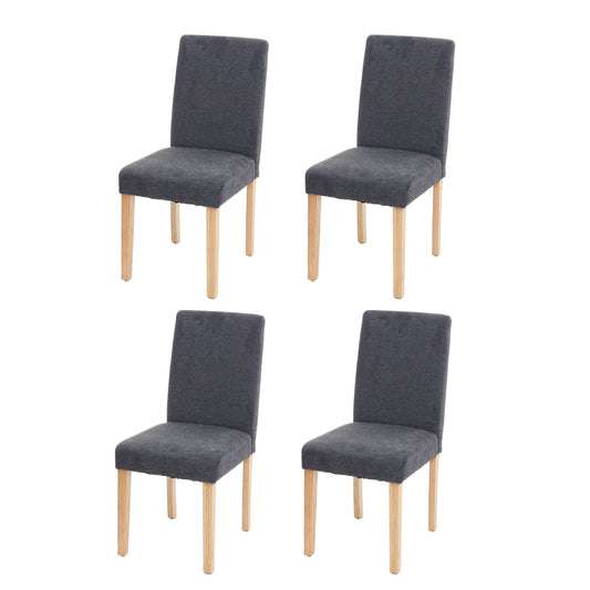 Cosmo Casa Set van 4 eetkamerstoelen, keukenstoelen, Littau ~ textiel, antracietgrijs, lichte poten