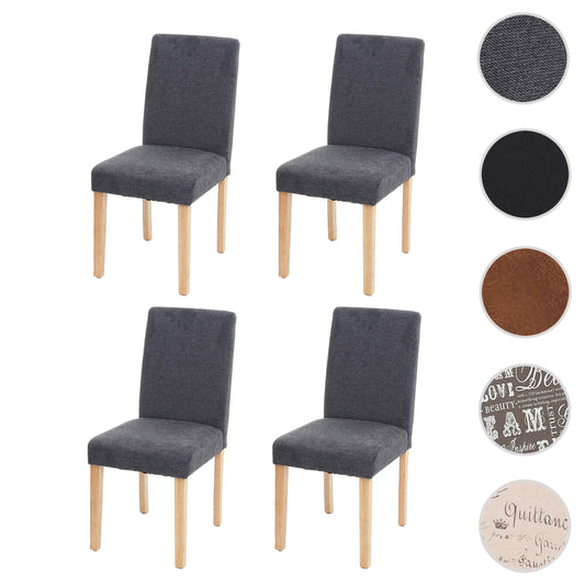 Cosmo Casa Set van 4 eetkamerstoelen, keukenstoelen, Littau ~ textiel, antracietgrijs, lichte poten
