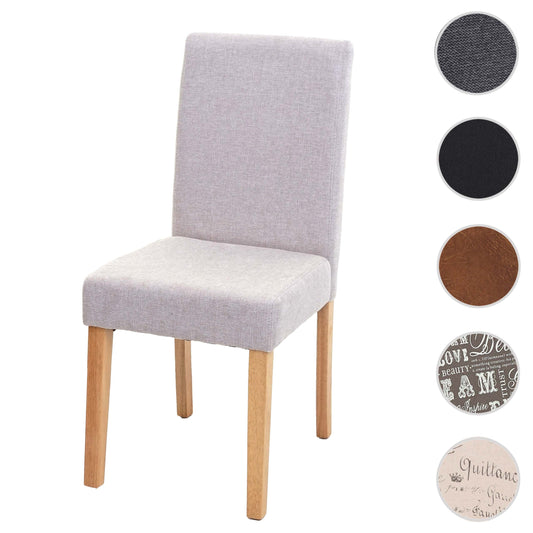 Cosmo Casa Littau eetkamerstoel, keukenstoel, stof/textiel ~ crèmebeige, lichte poten