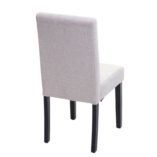Cosmo Casa Set van 2 eetkamerstoelen, keukenstoelen, Littau ~ textiel, crèmebeige, donkere poten