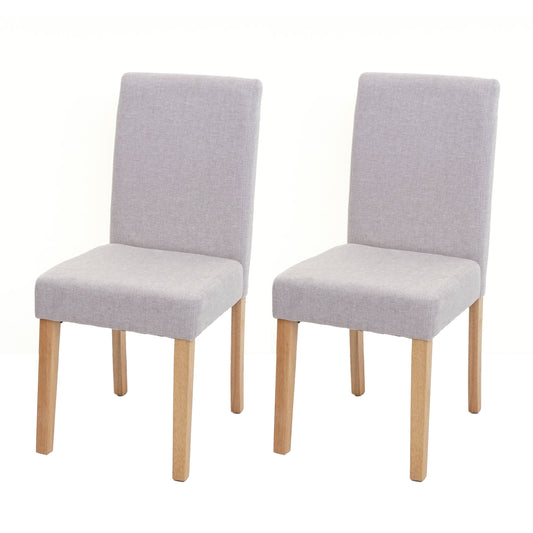 Cosmo Casa Set van 2 eetkamerstoelen, keukenstoelen, Littau ~ Textiel, crèmebeige, lichte poten