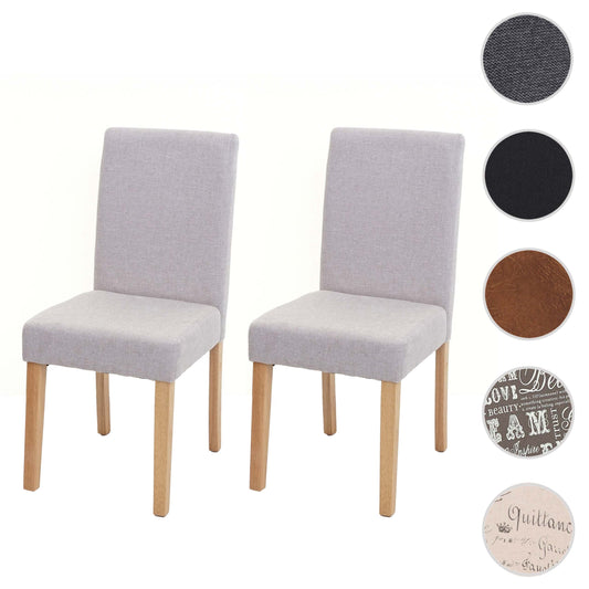 Cosmo Casa Set van 2 eetkamerstoelen, keukenstoelen, Littau ~ Textiel, crèmebeige, lichte poten