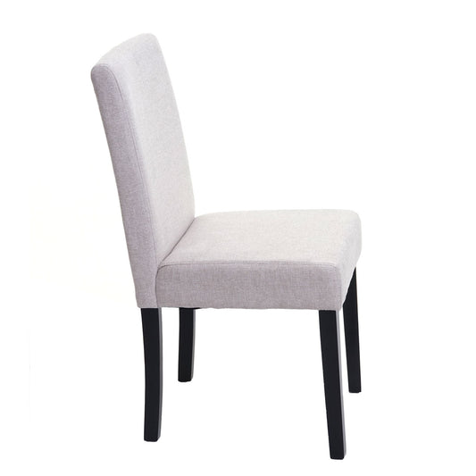 Cosmo Casa Set van 4 eetkamerstoelen, keukenstoelen, Littau ~ textiel, crèmebeige, donkere poten