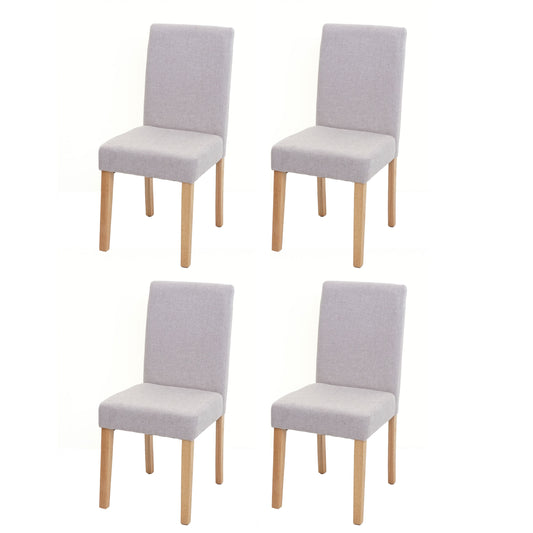 Cosmo Casa Set van 4 eetkamerstoelen, keukenstoelen, Littau ~ Textiel, crèmebeige, lichte poten