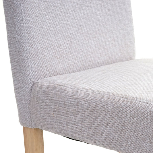 Cosmo Casa Set van 4 eetkamerstoelen, keukenstoelen, Littau ~ Textiel, crèmebeige, lichte poten