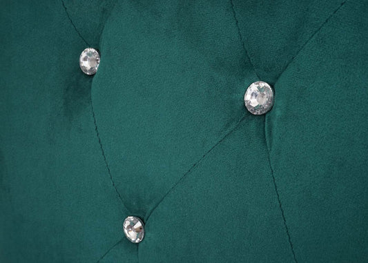 Cosmo Casa - Eetkamerstoel - Geklonken fluweel - Fluweel - Donkergroen-zwart