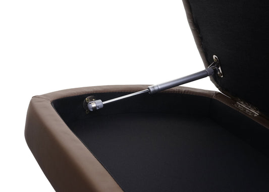 Cosmo Casa - Relaxfauteuil - Met opbergvak - Kunstleer - Taupebruin