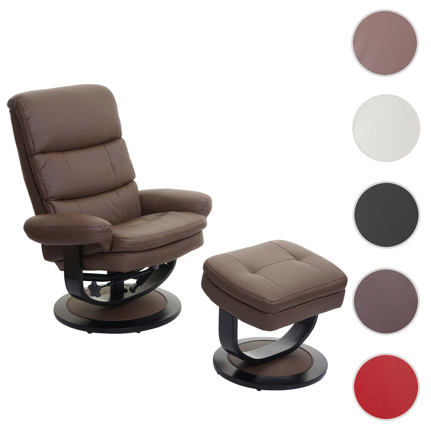 Cosmo Casa - Relaxfauteuil - Met opbergvak - Kunstleer - Taupebruin