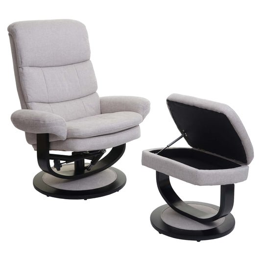 Cosmo Casa - Relaxfauteuil - Met opbergvak - Stof/textiel - Crème-beige