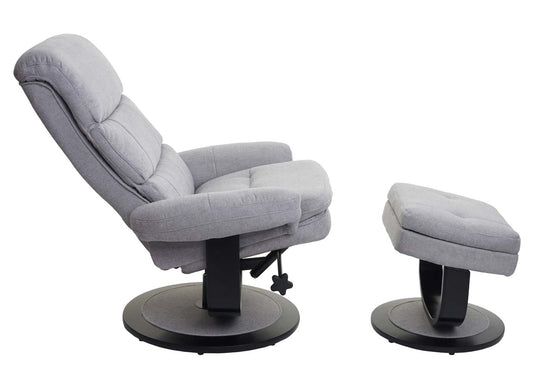 Cosmo Casa - Relaxfauteuil - Met opbergvak - Stof/textiel - Lichtgrijs