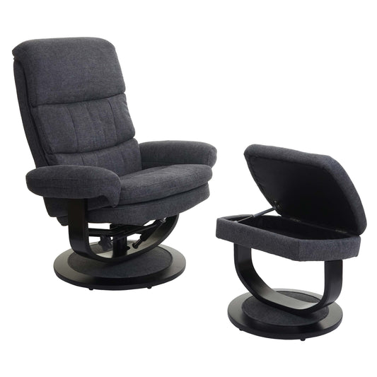 Cosmo Casa - Relaxfauteuil - Met opbergvak - Stof/textiel - Donkergrijs