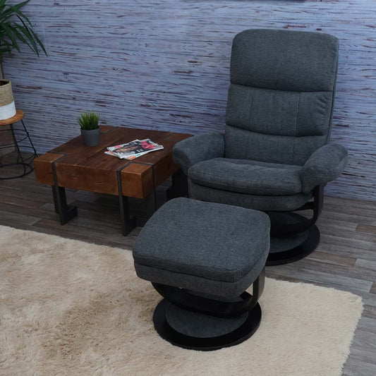 Cosmo Casa - Relaxfauteuil - Met opbergvak - Stof/textiel - Donkergrijs