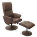 Cosmo Casa - Relaxfauteuil Helsinki - TV-fauteuil met kruk - Kunstleer - Taupe
